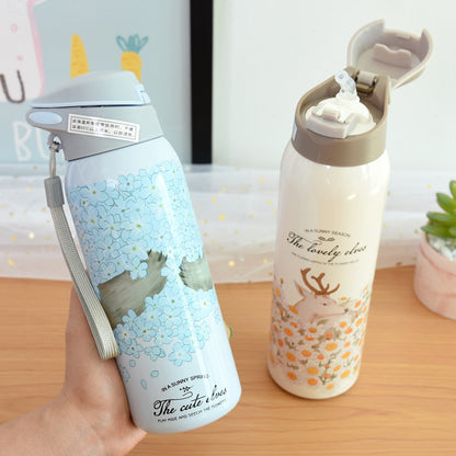 Cute Large Capacity Insulated Straw Cup for Adults